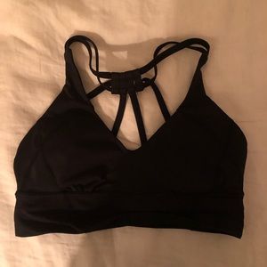 New LuLulemon strappy sports bra. Black. Size 8.